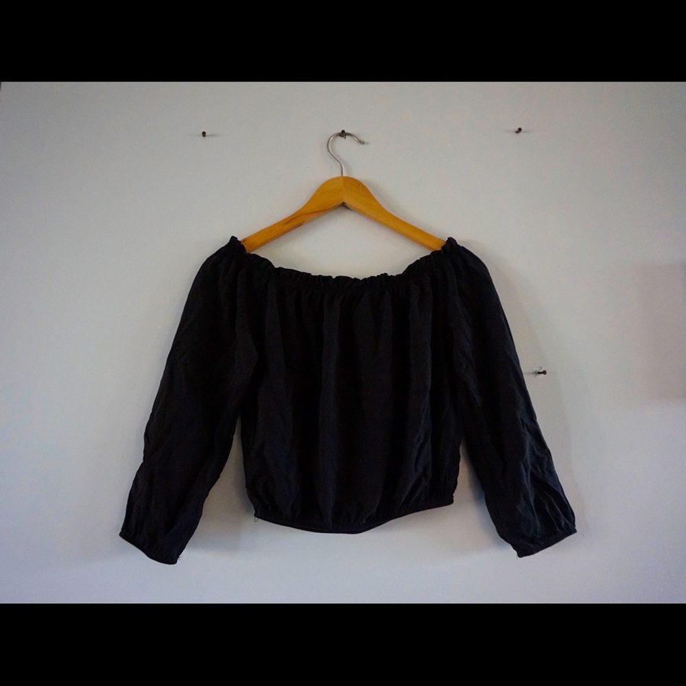 Black off the shoulder top